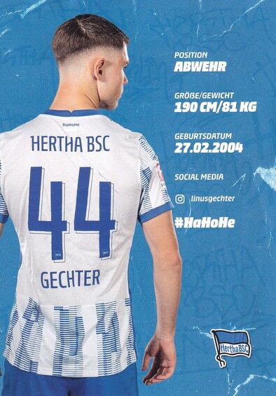 Autogramm Fussball | Hertha BSC Berlin | 2021 | Linus GECHTER