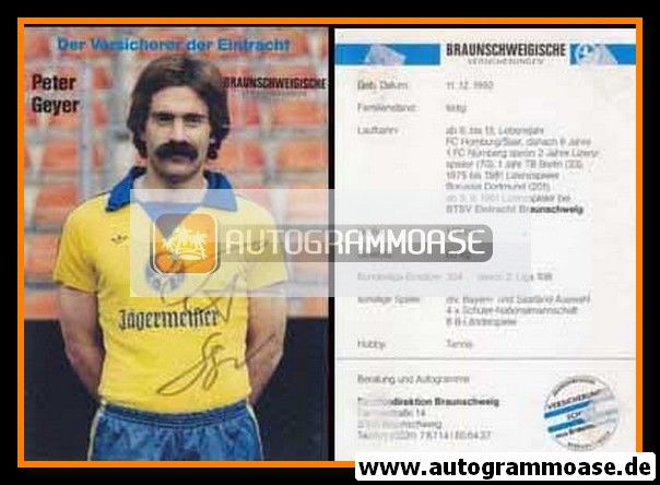 Autogramm Fussball | Eintracht Braunschweig | 1981 | Peter GEYER