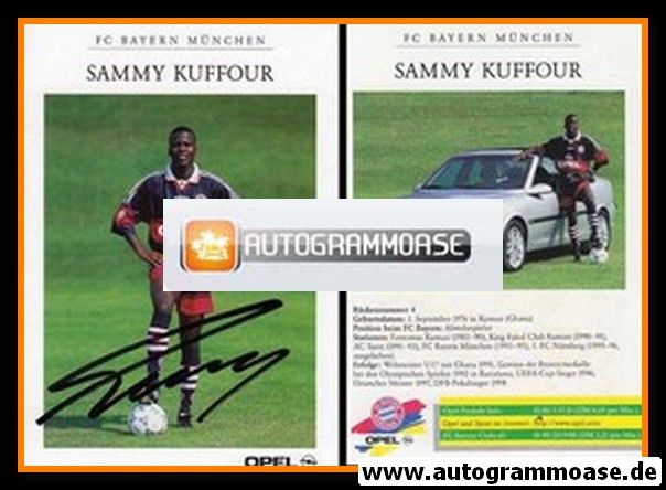 Autogramm Fussball | FC Bayern M&uuml;nchen | 1998 | Sammy KUFFOUR