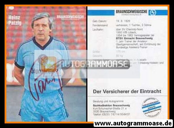 Autogramm Fussball | Eintracht Braunschweig | 1981 | Heinz PATZIG