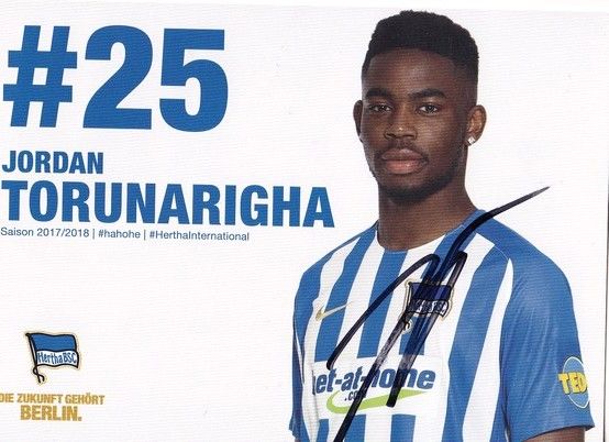 Autogramm Fussball | Hertha BSC Berlin | 2017 | Jordan TORUNARIGHA