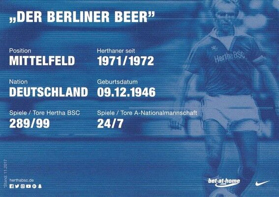 Autogramm Fussball | Hertha BSC Berlin | 2017 | Erich BEER