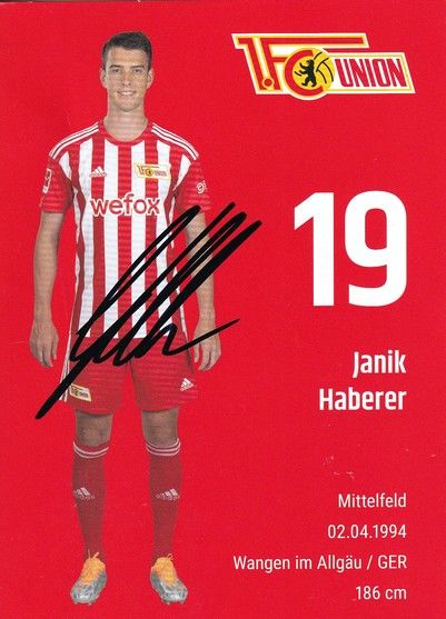 Autogramm Fussball | 1. FC Union Berlin | 2022 | Janik HABERER