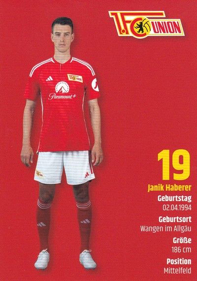 Autogramm Fussball | 1. FC Union Berlin | 2023 Druck | Janik HABERER