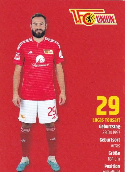 Autogramm Fussball | 1. FC Union Berlin | 2023 Druck | Lucas TOUSART