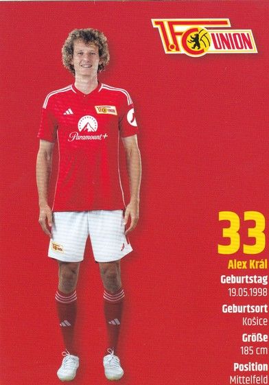 Autogramm Fussball | 1. FC Union Berlin | 2023 Druck | Alex KRAL