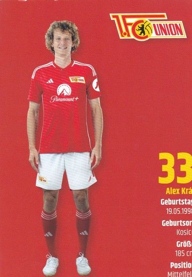 Autogramm Fussball | 1. FC Union Berlin | 2023 | Alex KRAL 