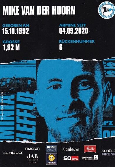 Autogramm Fussball | DSC Arminia Bielefeld | 2020 | Mike VAN DER HOORN