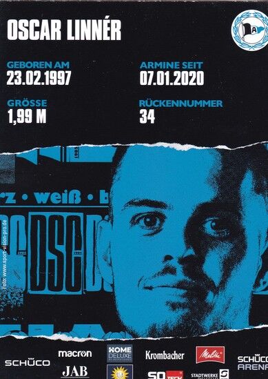Autogramm Fussball | DSC Arminia Bielefeld | 2020 | Oscar LINNER