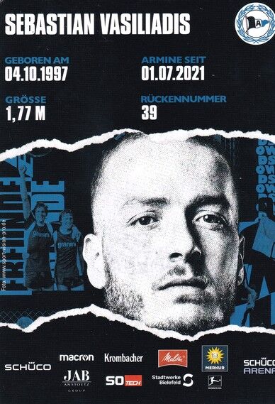 Autogramm Fussball | DSC Arminia Bielefeld | 2021 | Sebastian VASILIADIS