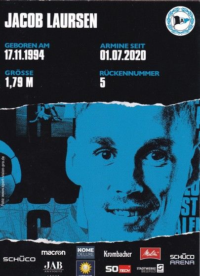 Autogramm Fussball | DSC Arminia Bielefeld | 2020 | Jacob LAURSEN