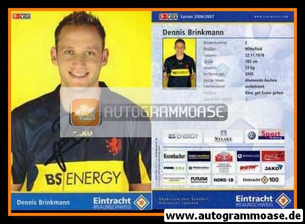 Autogramm Fussball | Eintracht Braunschweig | 2006 | Dennis BRINKMANN