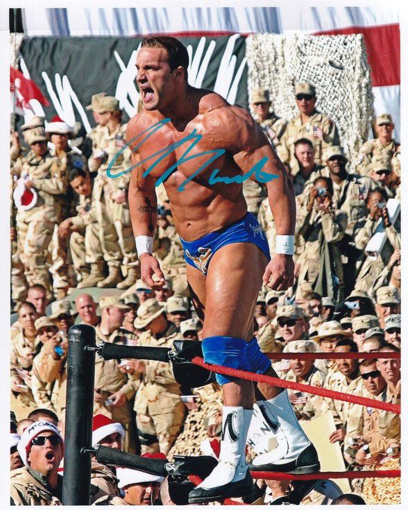 Autogramm Wrestling | Chris MASTERS  | 2005 Foto (Kampfszene Color XL) Tribute Troops