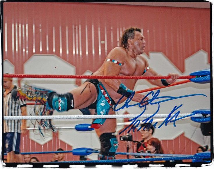 Autogramm Wrestling | TATANKA | 2000er Foto (Kampfszene Color XL) 1