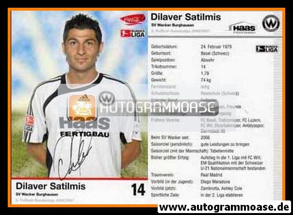 Autogramm Fussball | SV Wacker Burghausen | 2006 | Dilaver SATILMIS