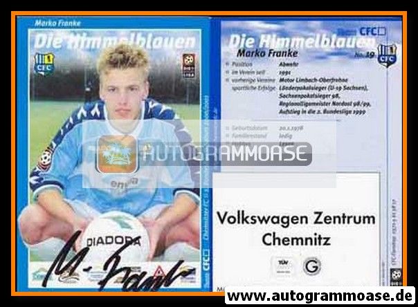Autogramm Fussball | Chemnitzer FC | 2000 | Marko FRANKE