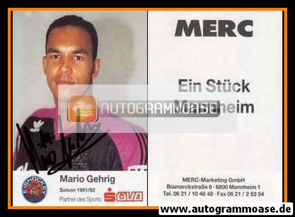 Autogramm Eishockey | Mannheimer ERC | 1991 | Mario GEHRIG