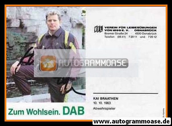 Autogramm Fussball | VfL Osnabrück | 1990 | Kai BRAATHEN