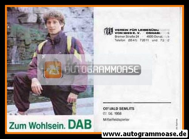 Autogramm Fussball | VfL Osnabrück | 1990 | Oswald SEMLITS