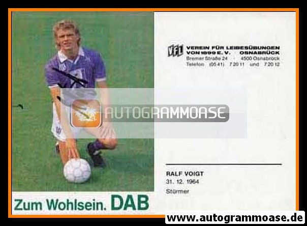 Autogramm Fussball | VfL Osnabrück | 1989 | Ralf VOIGT