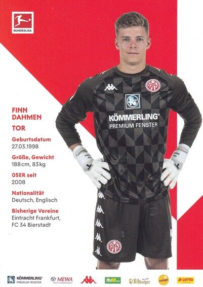 Autogramm Fussball | FSV Mainz 05 | 2021 | Finn DAHMEN