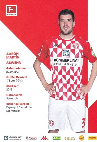 Autogramm Fussball | FSV Mainz 05 | 2021 | Aaron MARTIN