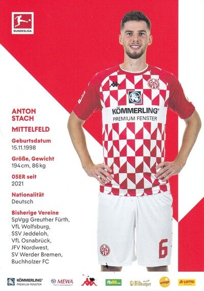 Autogramm Fussball | FSV Mainz 05 | 2021 | Anton STACH