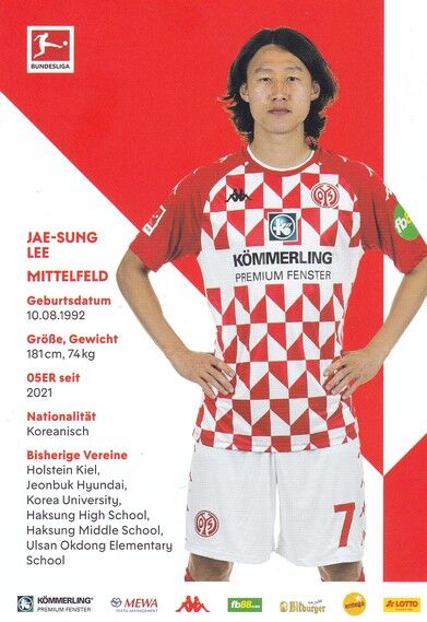 Autogramm Fussball | FSV Mainz 05 | 2021 | Jae-sung LEE