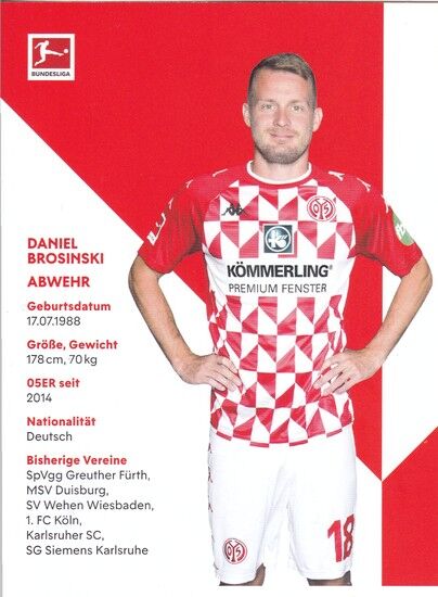 Autogramm Fussball | FSV Mainz 05 | 2021 | Daniel BROSINSKI