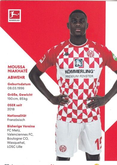 Autogramm Fussball | FSV Mainz 05 | 2021 | Moussa NIAKHATE