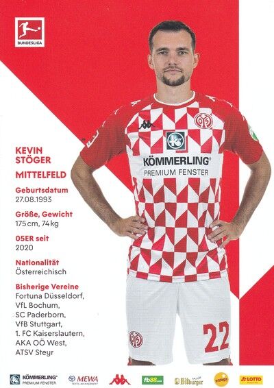 Autogramm Fussball | FSV Mainz 05 | 2021 | Kevin STÖGER
