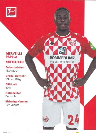 Autogramm Fussball | FSV Mainz 05 | 2021 | Merveille PAPELA