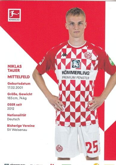 Autogramm Fussball | FSV Mainz 05 | 2021 | Niklas TAUER