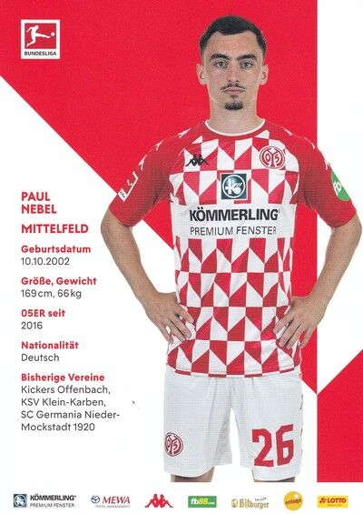 Autogramm Fussball | FSV Mainz 05 | 2021 | Paul NEBEL
