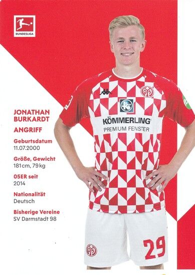 Autogramm Fussball | FSV Mainz 05 | 2021 | Jonathan BURKHARDT