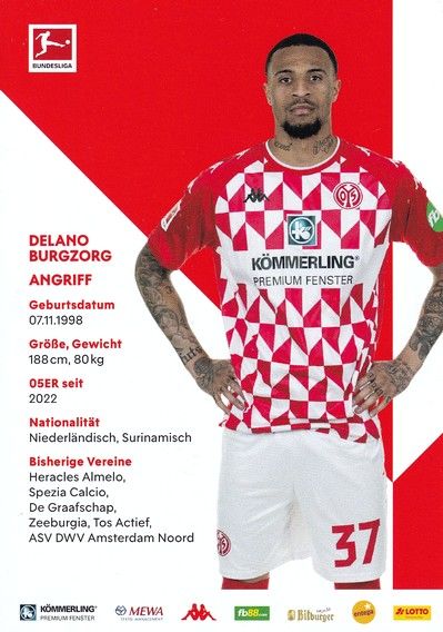 Autogramm Fussball | FSV Mainz 05 | 2021 | Delano BURGZORG