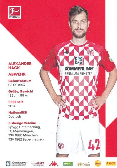 Autogramm Fussball | FSV Mainz 05 | 2021 | Alexander HACK