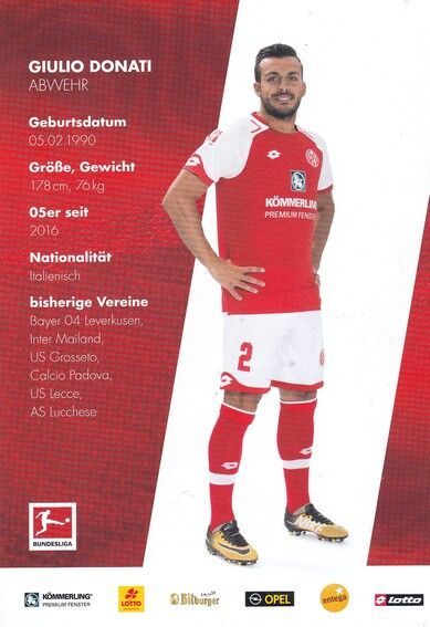 Autogramm Fussball | FSV Mainz 05 | 2017 | Giulio DONATI