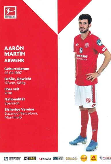 Autogramm Fussball | FSV Mainz 05 | 2019 | Aaron MARTIN