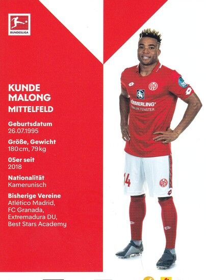 Autogramm Fussball | FSV Mainz 05 | 2019 | Kunde MALONG