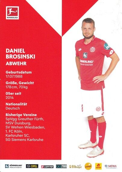 Autogramm Fussball | FSV Mainz 05 | 2019 | Daniel BROSINSKI 