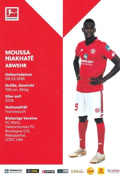 Autogramm Fussball | FSV Mainz 05 | 2019 | Moussa NIAKHATE