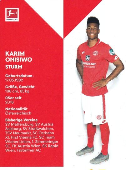 Autogramm Fussball | FSV Mainz 05 | 2019 | Karim ONISIWO 