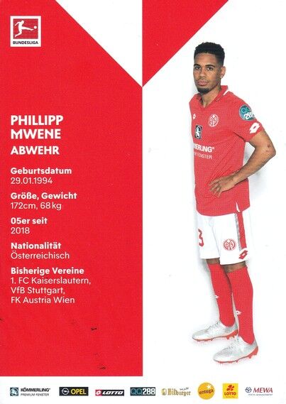 Autogramm Fussball | FSV Mainz 05 | 2019 | Philipp MWENE