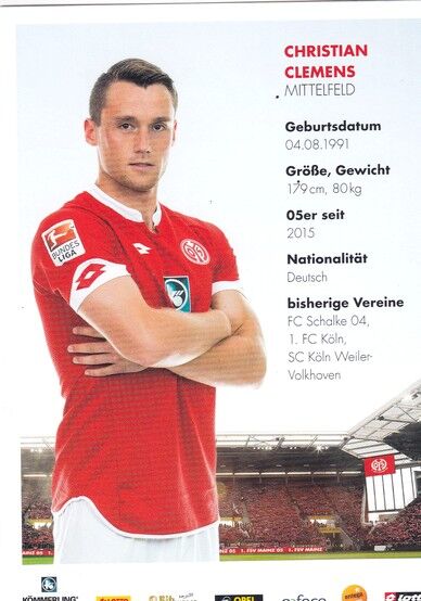 Autogramm Fussball | FSV Mainz 05 | 2015 | Christian CLEMENS