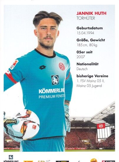Autogramm Fussball | FSV Mainz 05 | 2015 | Jannik HUTH