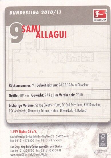 Autogramm Fussball | FSV Mainz 05 | 2010 | Sami ALLAGUI