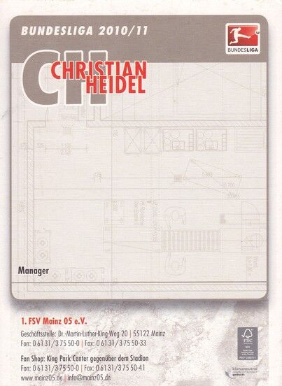 Autogramm Fussball | FSV Mainz 05 | 2010 | Christian HEIDEL