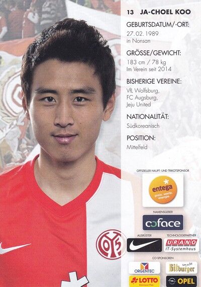 Autogramm Fussball | FSV Mainz 05 | 2013 | Ja-Choel KOO