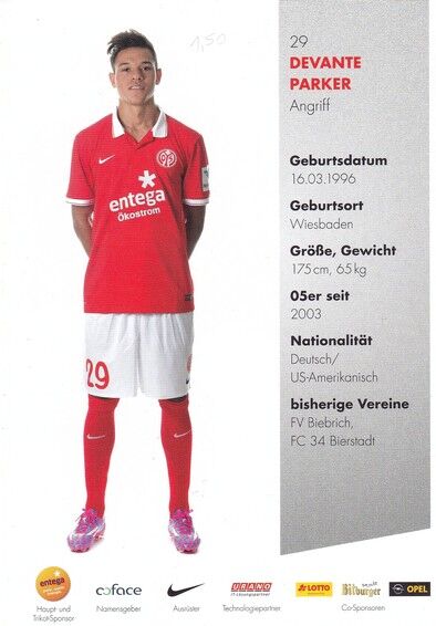 Autogramm Fussball | FSV Mainz 05 | 2014 | Devante PARKER